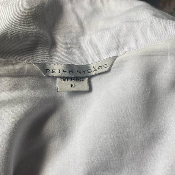 VINTAGE 100% COTTON WHITE FLORAL EMBROIDERED, LINED JACKET. - Picture 7 of 15